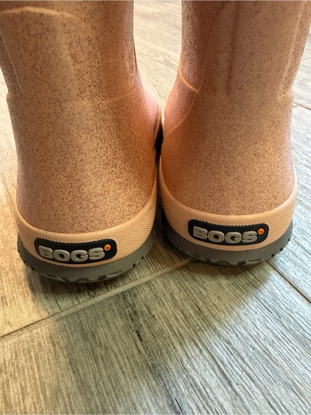BOGS Glitter Rose Gold Rubber Waterproof Rain Boots Youth Size 1